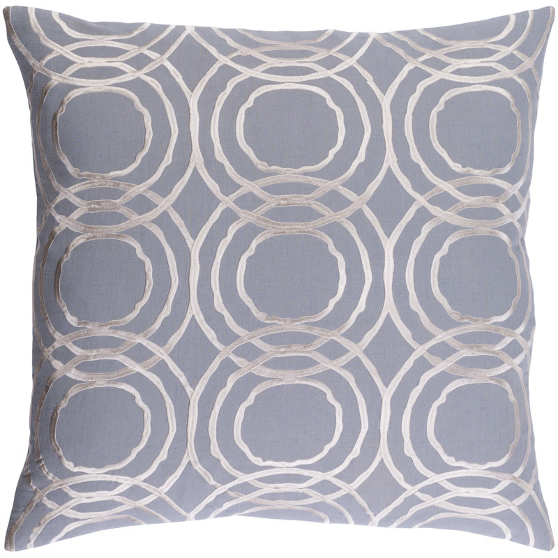Ridgewood Geometric Cotton Blend Throw Pillow, Gray, 22" x 22", Pillow Cover Only - No Insert