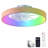 20" Modern Flush Mount Smart Ceiling Fans With RGB Light, Alexa Voice Control, Remote/Tuya APP Control