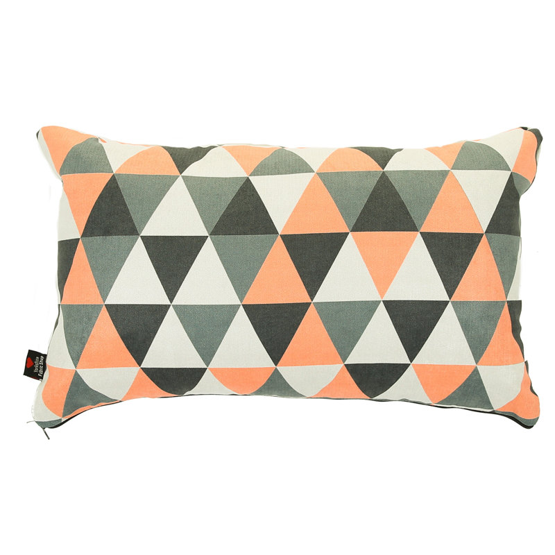 Migrati Geometric Rectangular Throw Cushion, Orange