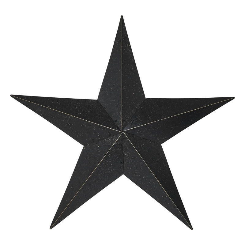 Étoile en métal festive, H 36 po x l 36 po x P 4 po, Noir / brun clair