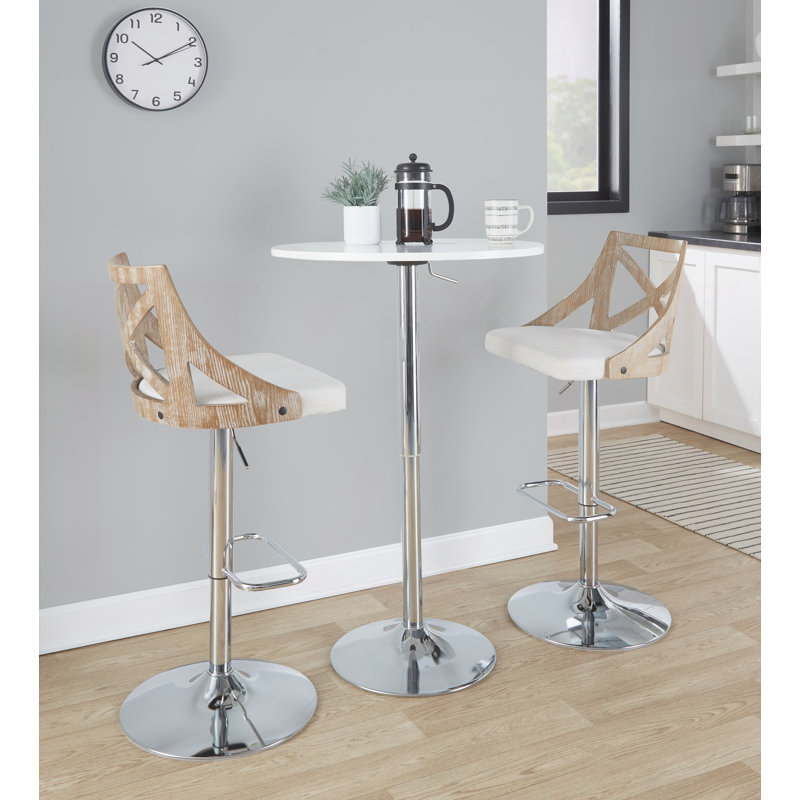 Contemporary Adjustable Bar Table in White