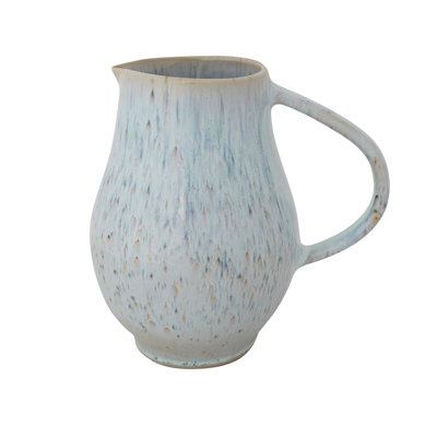Round Stoneware Pitcher in Reactive Glaze