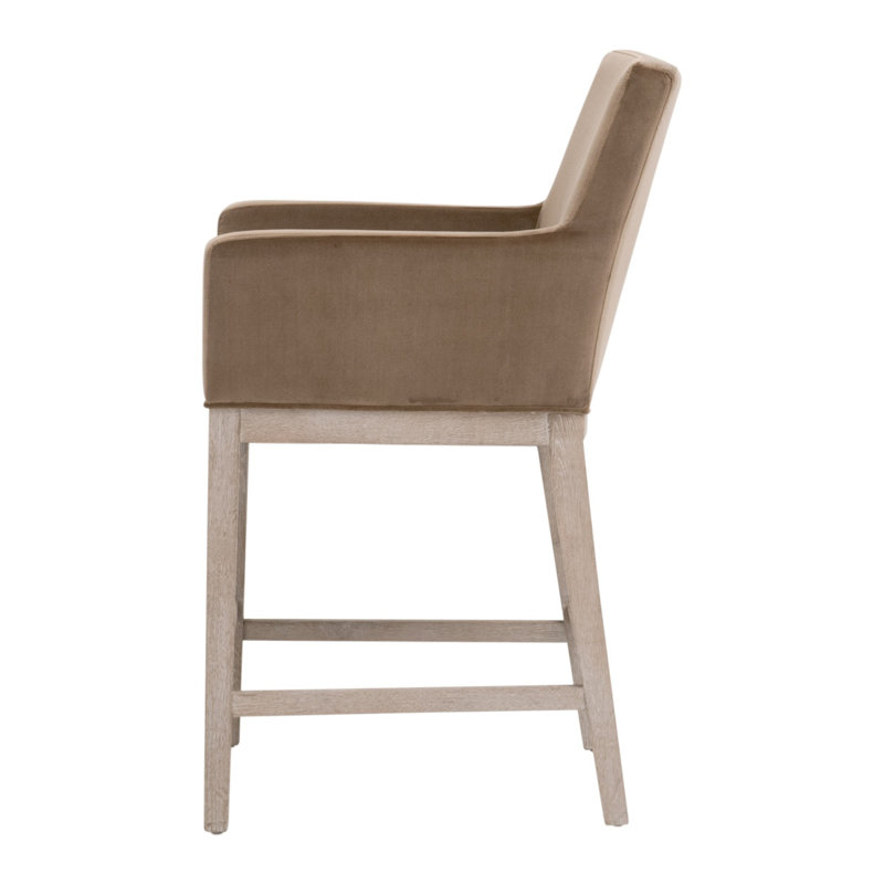Drake Cotton Brown Counter Stool