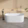 63 in. x 31.5 in. Freestanding Solid Surface Soaking Bathtub Matte White Stand Alone Tub with Drain