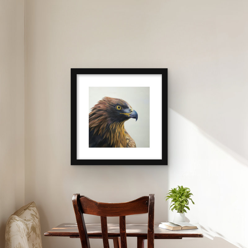 Brown-headed eagle | Livingroom Beige Framed Matted Print