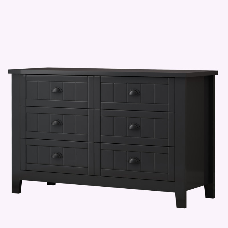 Commode d'appoint en bois avec tiroirs Chatillon, Noir