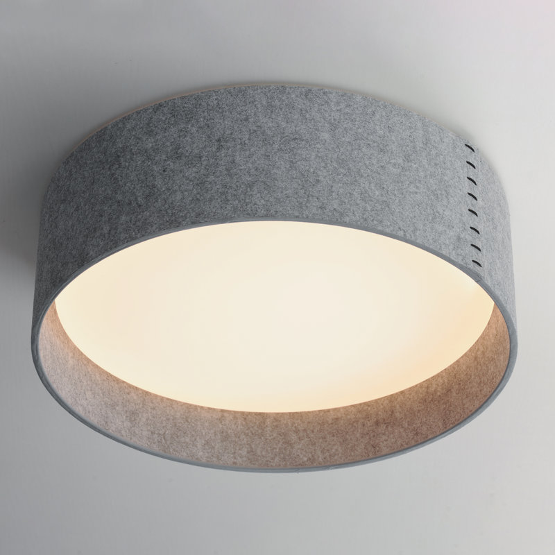 Cathelene Fabric LED Flush Mount, 7.88" H x 25" W x 25" D, Gray
