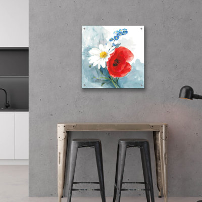 «Red White and Bloom» par Danhui Nai, art mural en verre acrylique