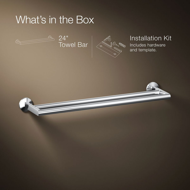 Components™ Double Towel Bar, Polished Chrome