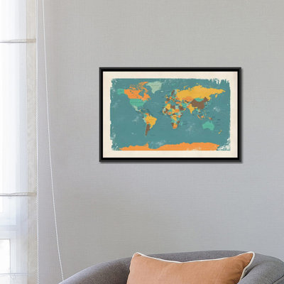 " Retro Political Map Of The World I " by Michael Tompsett