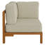 Chaise d'angle modulaire d'extérieur Peasnell en teck couleur sable-1970962039