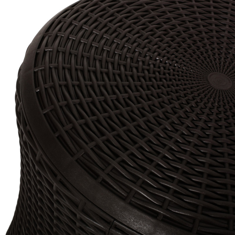 Arabella Wicker Side Table Featuring weather-resistant properties and a unique plastic blend material,Patio Tables