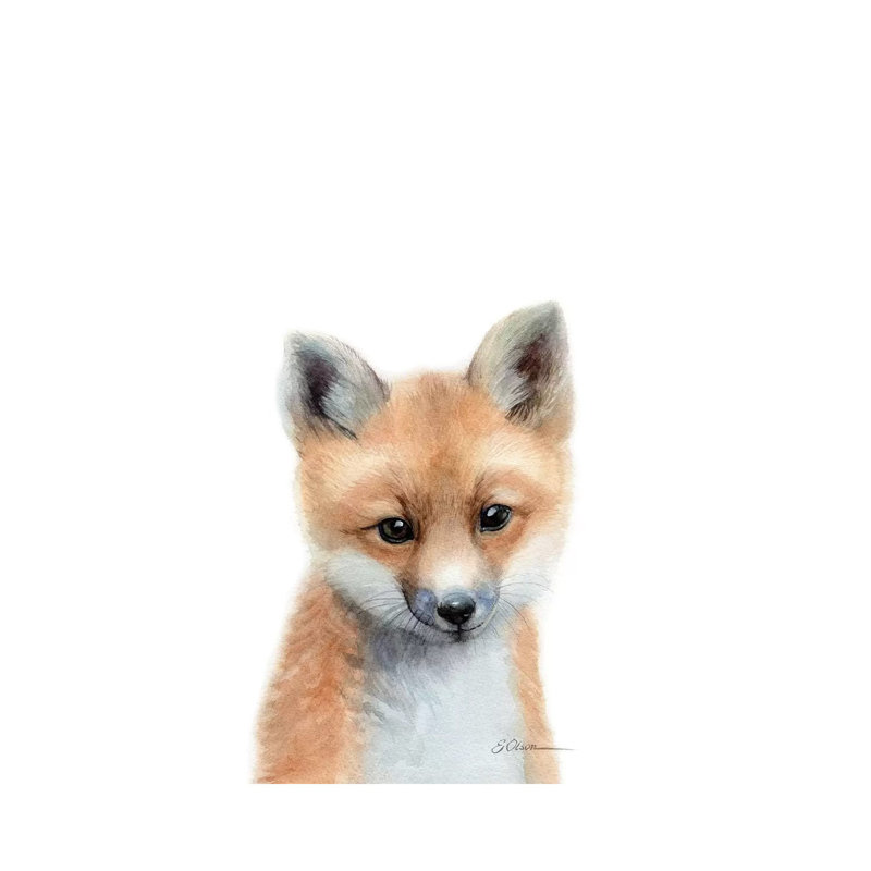 Baby Fox - Wrapped Canvas Painting, 152.4cm H x 101.6cm W x 3.81cm D