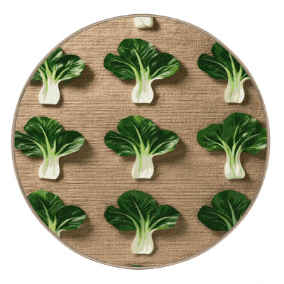 Washable Bok Choy Vegetables Area Rug