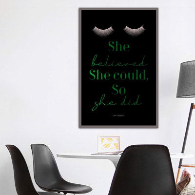 She Believed - reproduction d'art textuel