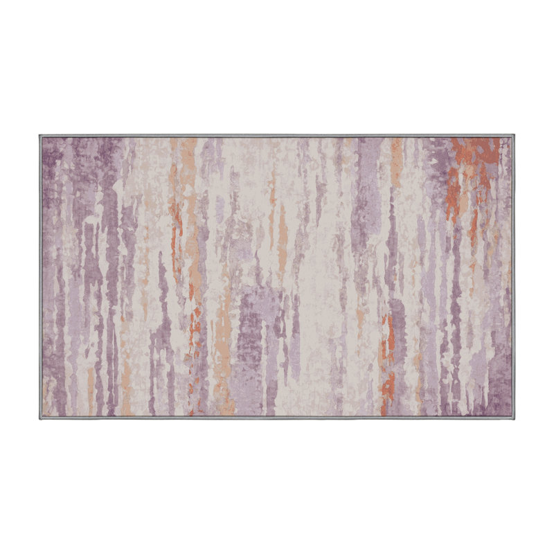 Machine Washable Gray Area Rug, Rectangle 8' x 10'