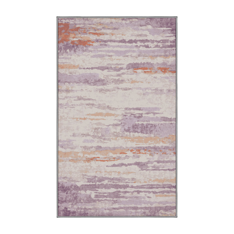 Tapis gris lavable à la machine, Rectangle 8 pi x 10 pi