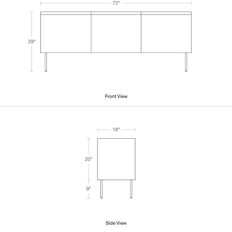 Clad 72'' W Sideboard, White/Hickory
