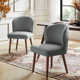 Palmdale Mid-Century Modern Upholstered Dining Chair with Solid Wood Leg