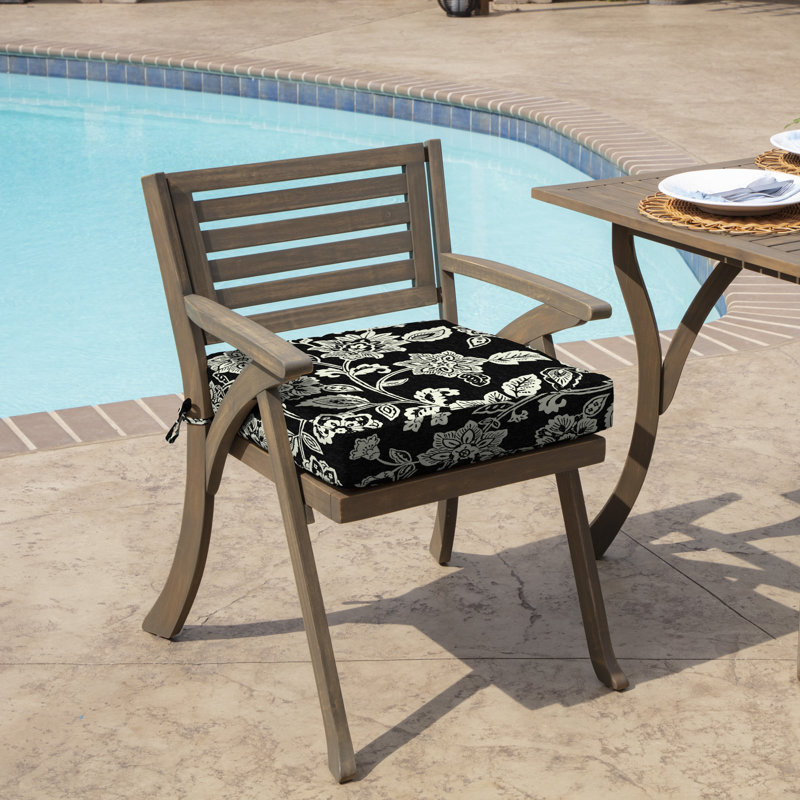 ARDEN Outdoor Seat Cushion, Black, 4" H x 19" W x 19" D