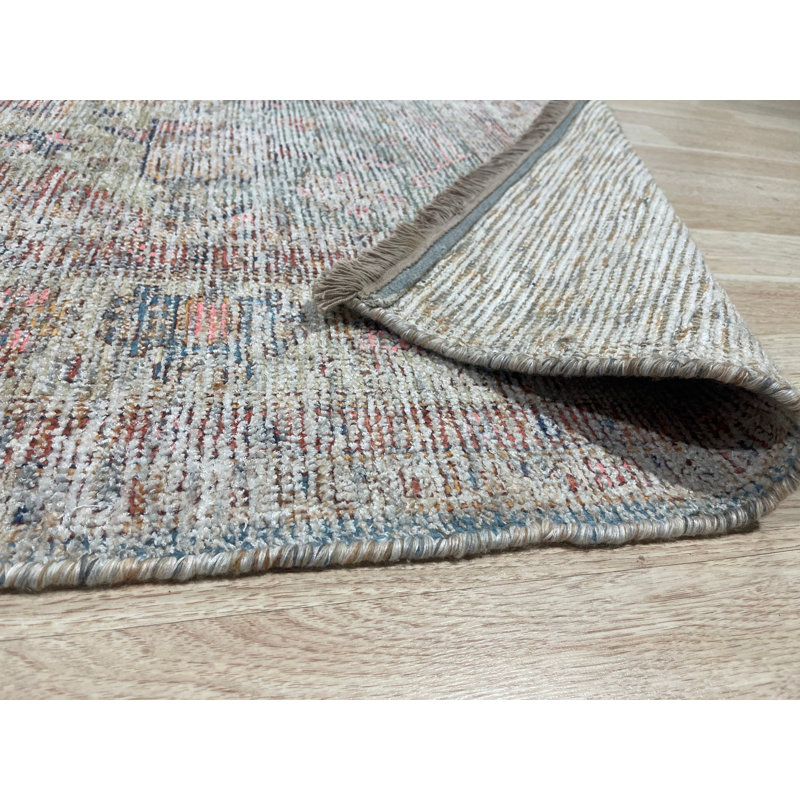 Coral Handwoven Wool Faded Medallion Classic Traditional Modern Contemporary Carpet Rug, 6' x 9'