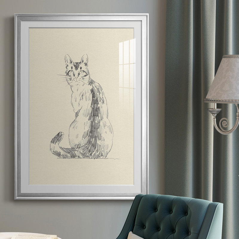 " House Cat V ", Silver, 42.5" H x 30.5" W x 1" D