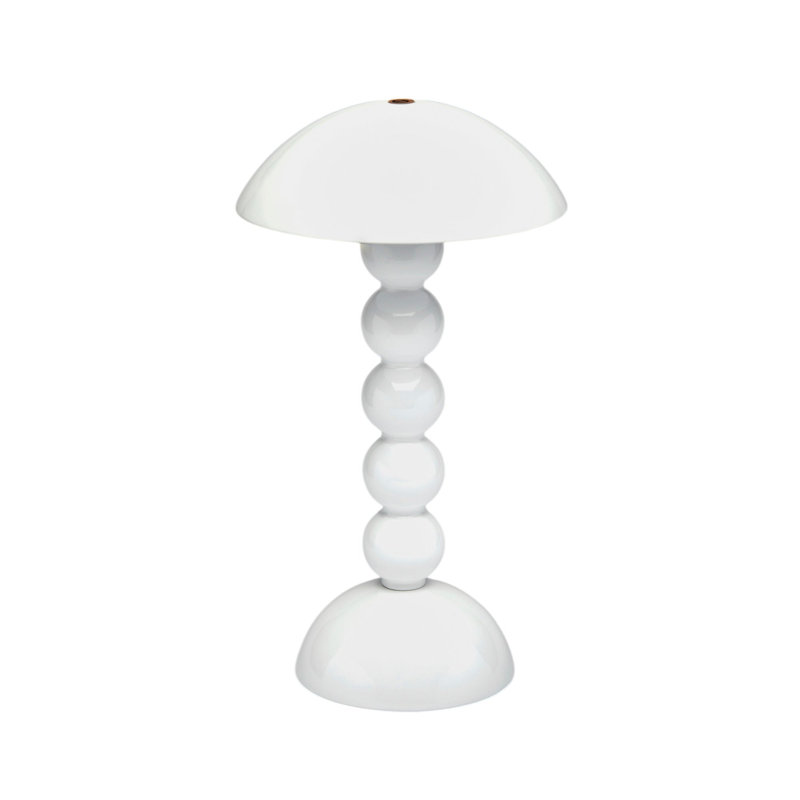 Lampe de fantaisie en bois laqué avec bobine, Blanc