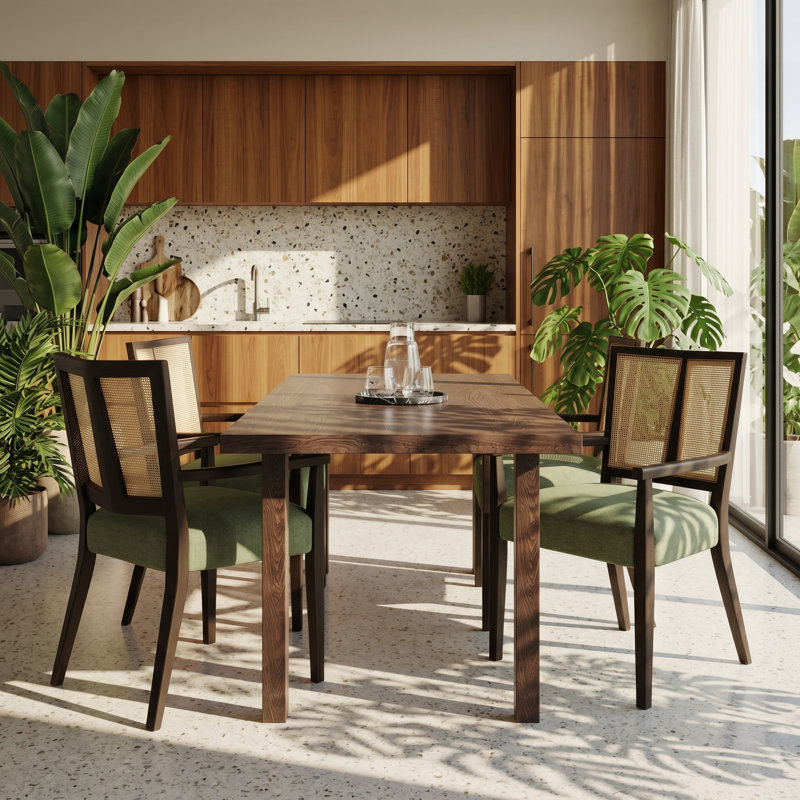 Chaise de salle à manger à accoudoirs en bois massif l 22,75 po x P 23 po x H 34,75 po Christopher Knight Home