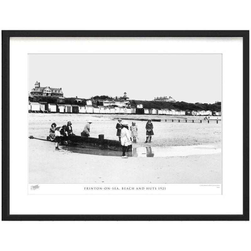 Frinton on Sea, Beach and Huts 1921 1 Piece Single Picture Frame Wall Art, 40cm H x 50cm W x 2.3cm D