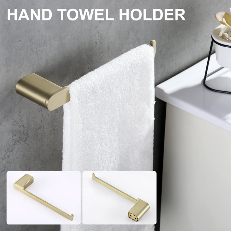 Bathroom Hardware 4-Piece Bath Hardware Set With Towel Bar, Robe Hook, Toilet Paper Holder, Brushed Nickel