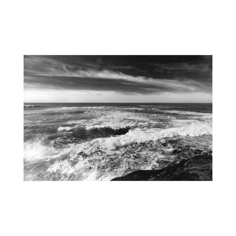 Monochrome Sunset Cliffs II by Bethany Young - Print on Canvas, Wrapped Canvas, 66.04cm H x 101.6cm W x 1.91cm D