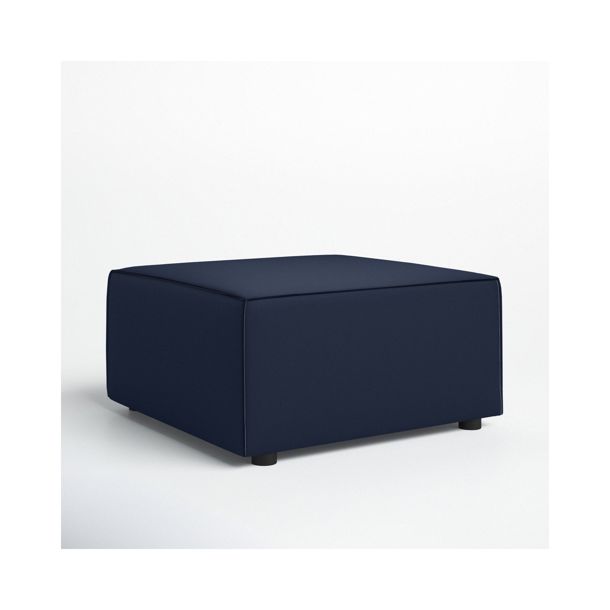 Saybrook Outdoor Patio Upholstered Sectional Sofa Ottoman, Navy