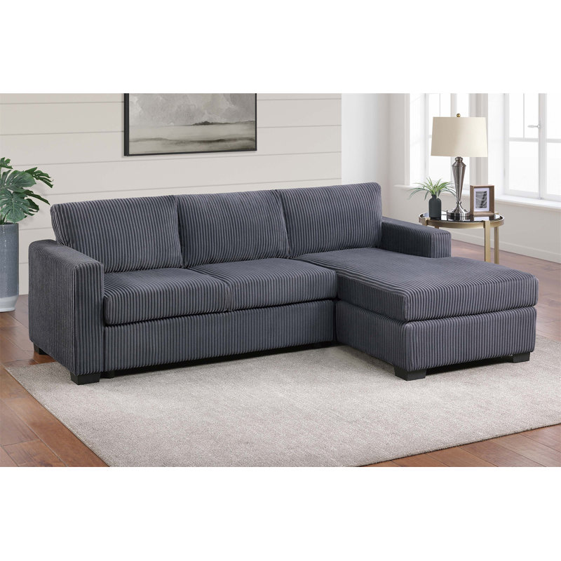 Canapé modulaire en L avec accoudoirs carrés 2 pièces et pieds carrés en plastique Canapé avec accoudoir à droite et accoudoir à gauche