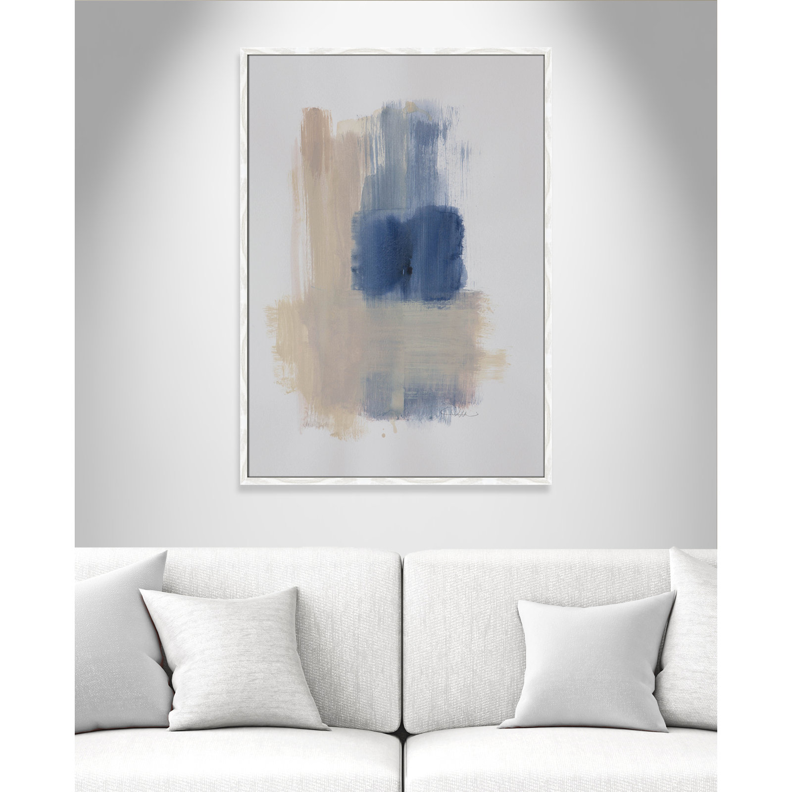 Esmeray "Powder Room Wash III" Print, White Slim Frame Unmatted, 41.5" H x 29.5" W x 1.25" D  