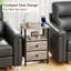 Gray Nightstand with 2 Fabric Drawers, Open Shelf Small Bedside Cabinet, Multifunctional End Table for Bedroom Living Room