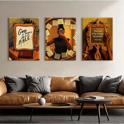 Black Girl Wall Art Bible Verse Canvas Wall Decor Black Woman Christian Poster African American Women Prints Religious Pictures Fashion Scripture Painting For Living Room 12X16x3 Inch Wrapped Canvas