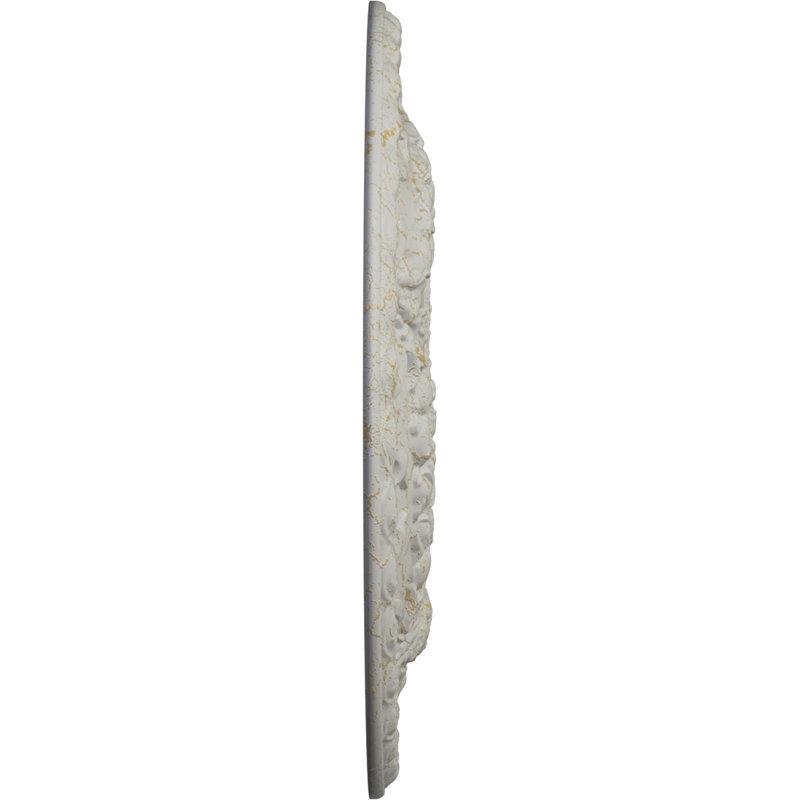 Médaillon de plafond Endurathane Hurley, DE 22 1/8 po x P 7 1/4 po x P 1 3/4 po (convient aux auvents jusqu'à 7 1/4 po), pot peint à la main de fini craquelé crème