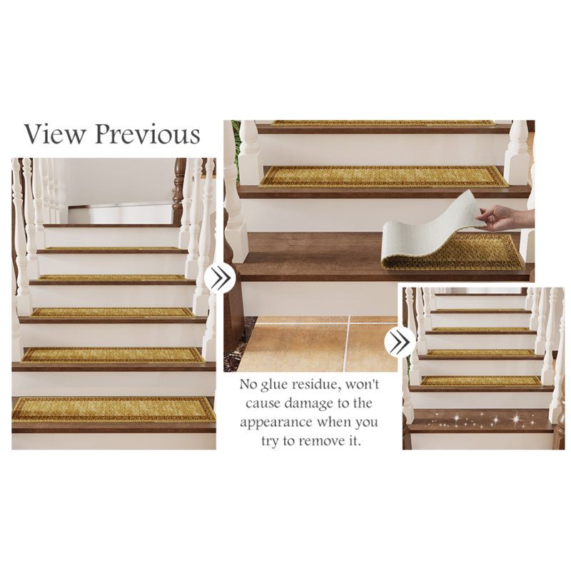 Tapis d'escalier antidérapant Yesmin, Jaune