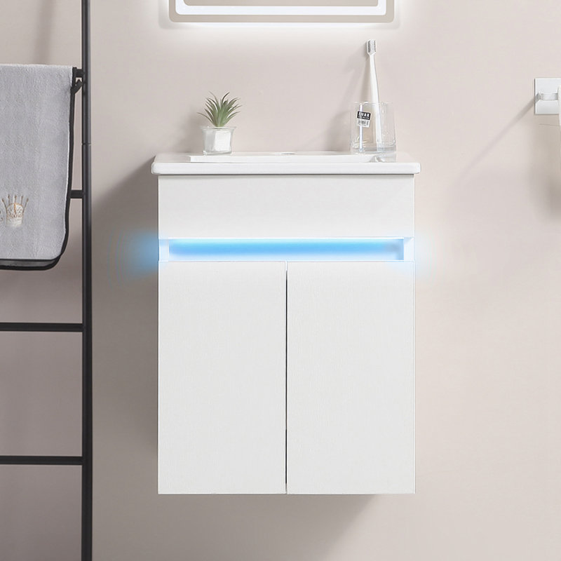 Meuble-lavabo mural avec lavabo, capteur de lumière