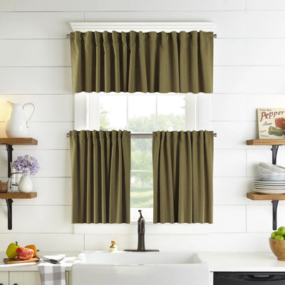 Solid Colour Kitchen Curtain