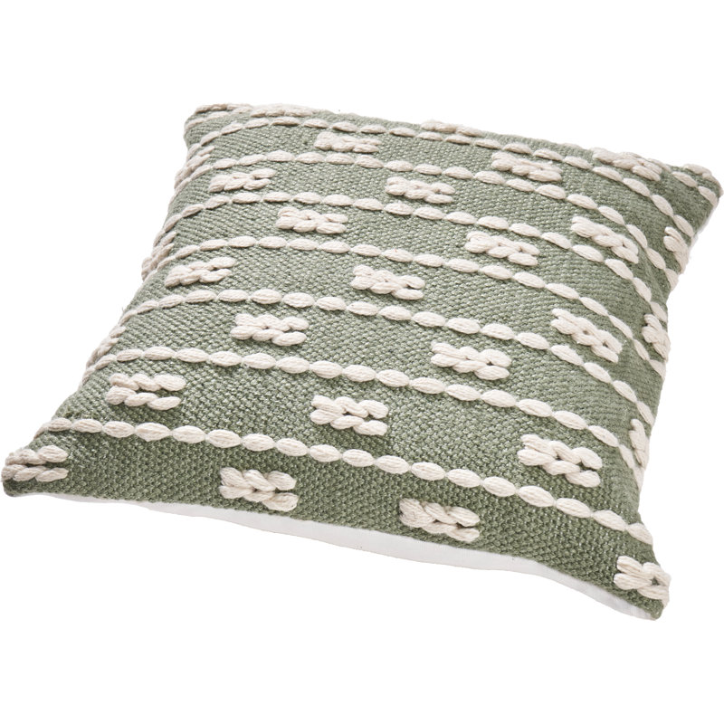 Indoor / Outdoor Striped Square Cushion, Green