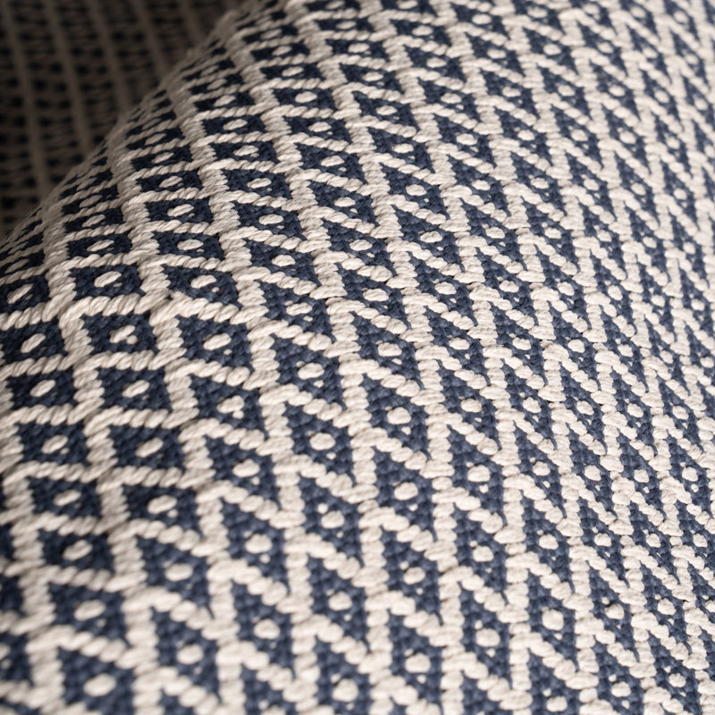Riviera Navy Handwoven Indoor/Outdoor Rug, Runner 2'6" x 8'