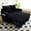 Petit espace - Lit-couchette en velours côtelé, lit escamotable, construction, charge, poches latérales, porte-gobelets, causeuse noire avec tissu en velours côtelé, fonction,-880122170