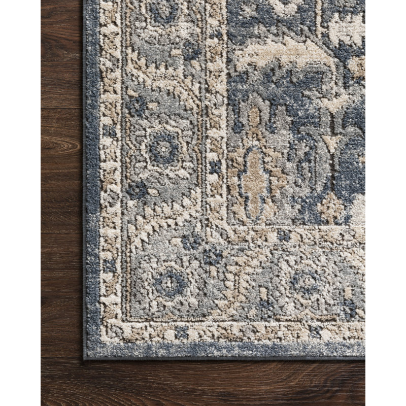 Tapis oriental en denim / galet Sagefield, Carré 1 pi 6 po x 1 pi 6 po