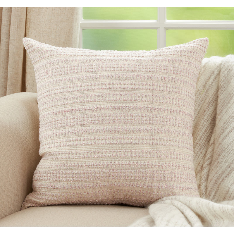 Celeste Collection Geometric Cotton Blend Throw Pillow, Pink, Polyester/Polyfill