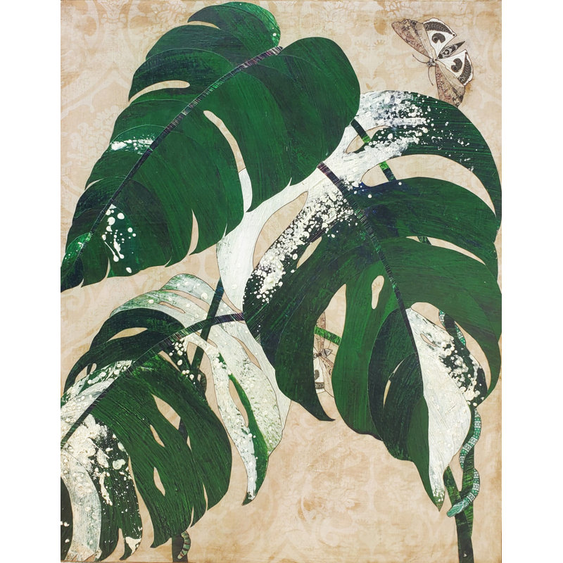Variegated Monstera Delicioca Print by Karen Sikie