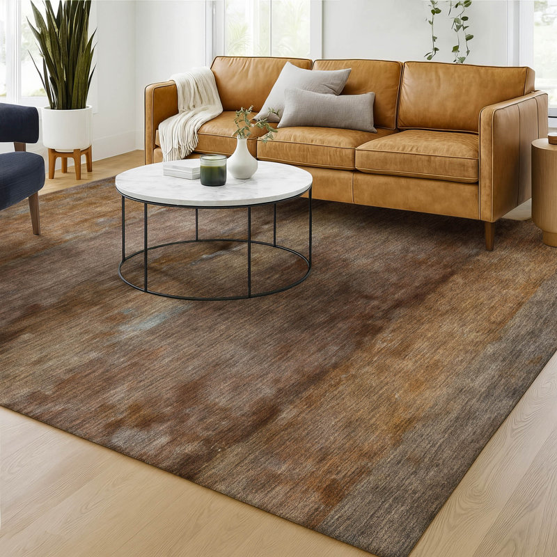 Premium Machine Washable Mayfield AMF2311 Stripes Rug, Paprika, 9' x 12'