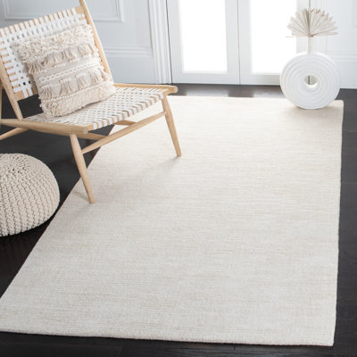 Tapis beige en coton tissé à la main Brandee