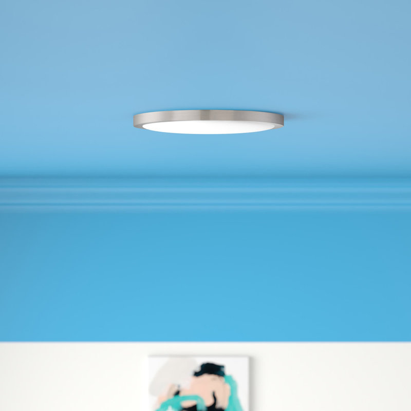 Verletta Glass LED Flush Mount, Satin Nickel