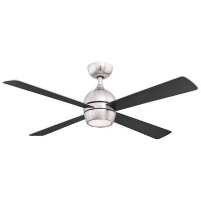 Kwad 52 inch Indoor Ceiling Fan with LED Light Kit - Brushed Nickel